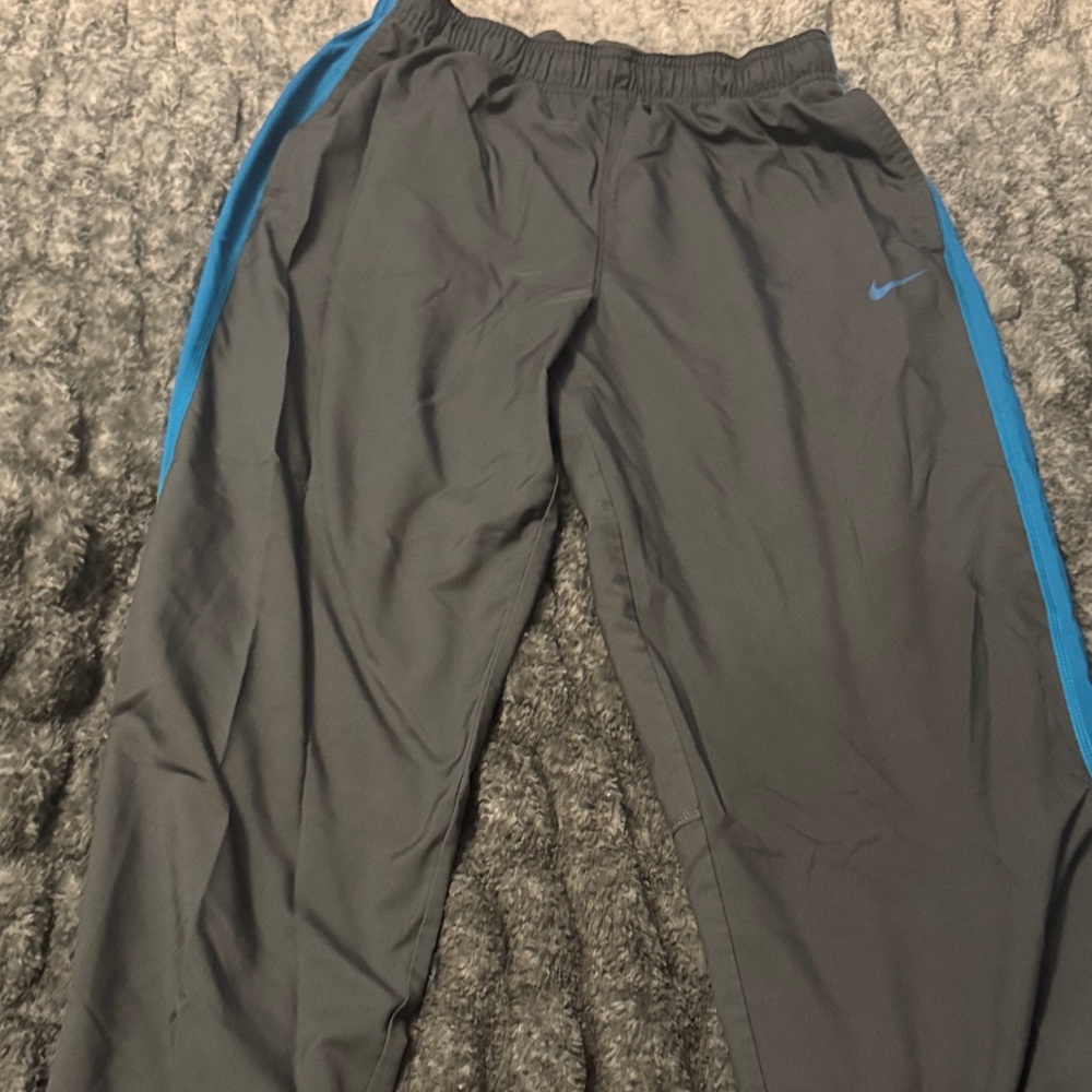 Nike charcoal Pants with Blue Trim